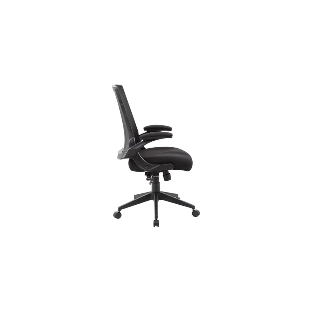 UrbanPro Modern Office Chair, Mesh Fabric/Nylon, Black Finish, 44 in Height, 275 lb Weight Capacity, Lumbar Support, Flip Arms, Adjustable Seat Height, Swivel Design for Home or Office Use