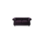 Christopher Knight Home Karen Traditional Chesterfield Loveseat Sofa, BlackBerry and Dark Brown, 61.75 x 33.75 x 27.75