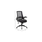 UrbanPro Modern Office Chair, Mesh Fabric/Nylon, Black Finish, 44 in Height, 275 lb Weight Capacity, Lumbar Support, Flip Arms, Adjustable Seat Height, Swivel Design for Home or Office Use