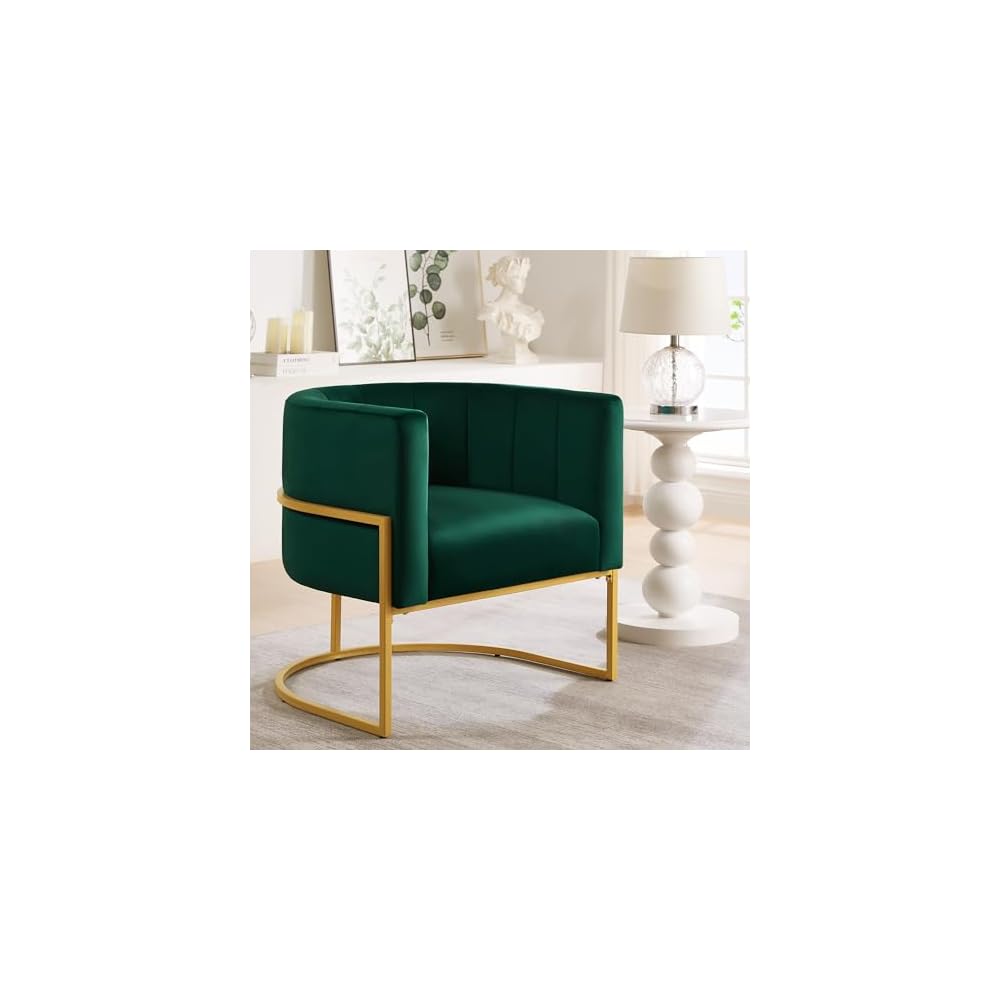 Velvet Accent Chair, One Size, Black as Shown
