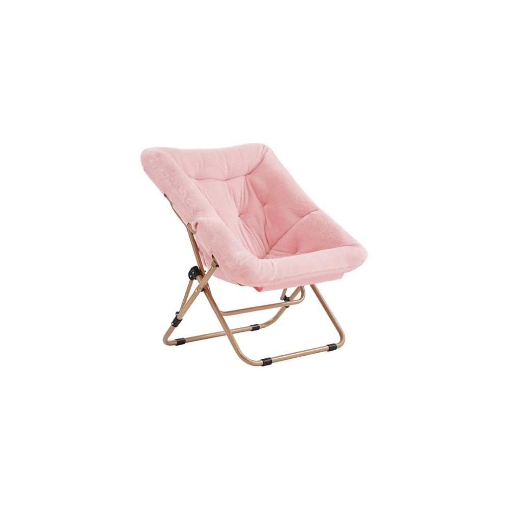 Tiita Comfy Folding Saucer Chair for Adults, Moon Chair, Pink