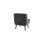Accent Armchair, Living Room Chairs with Curved Back, Velvet Cushion, 250 Lbs Weight Capacity Ergonomics Accent Chair, Upholstered Single Sofa for Bedroom Dark Gray As Shown