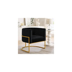 Velvet Accent Chair, One Size, Black as Shown