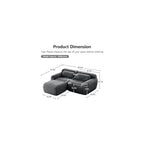 Memory Foam Compressed Modular Boneless Sectional Sofa,80" Floor Convertible L Shaped Cloud Corner Couch Deep Seat Floor Sofa with Movable Ottoman for Living Room Apartment
