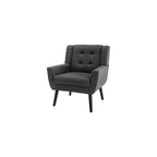 Accent Armchair, Living Room Chairs with Curved Back, Velvet Cushion, 250 Lbs Weight Capacity Ergonomics Accent Chair, Upholstered Single Sofa for Bedroom Dark Gray As Shown