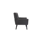 Accent Armchair, Living Room Chairs with Curved Back, Velvet Cushion, 250 Lbs Weight Capacity Ergonomics Accent Chair, Upholstered Single Sofa for Bedroom Dark Gray As Shown