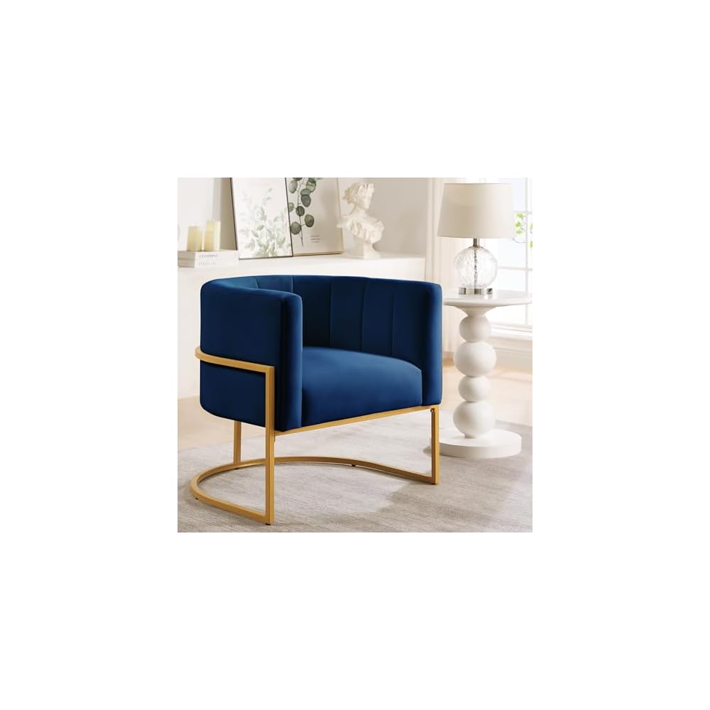 Velvet Accent Chair, One Size, Black as Shown