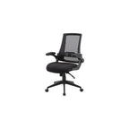 UrbanPro Modern Office Chair, Mesh Fabric/Nylon, Black Finish, 44 in Height, 275 lb Weight Capacity, Lumbar Support, Flip Arms, Adjustable Seat Height, Swivel Design for Home or Office Use