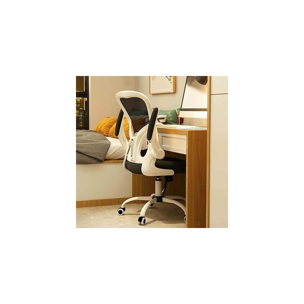 Ergonomic Mesh Desk Chair with Flip-Up Armrests, Adjustable Height, 360° Swivel, and High-Density Cushioned Seat – Office Chair for Home & Office (61x33x57cm)