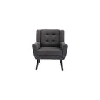 Accent Armchair, Living Room Chairs with Curved Back, Velvet Cushion, 250 Lbs Weight Capacity Ergonomics Accent Chair, Upholstered Single Sofa for Bedroom Dark Gray As Shown