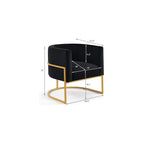 Velvet Accent Chair, One Size, Black as Shown