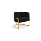 Velvet Accent Chair, One Size, Black as Shown