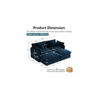 Aoowow 71” Modular Sectional Sofa, Chenille U-Shaped Sofa with 2 Movable Ottomans, Modern Deep 2-Seat Cloud Couch with Pillows for Living Room Apartment Office, Blue