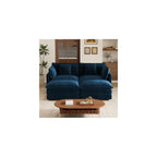 Aoowow 71” Modular Sectional Sofa, Chenille U-Shaped Sofa with 2 Movable Ottomans, Modern Deep 2-Seat Cloud Couch with Pillows for Living Room Apartment Office, Blue