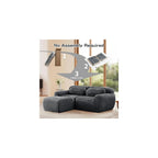 Memory Foam Compressed Modular Boneless Sectional Sofa,80" Floor Convertible L Shaped Cloud Corner Couch Deep Seat Floor Sofa with Movable Ottoman for Living Room Apartment