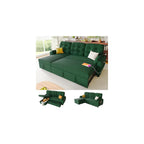 Ucloveria Sleeper Sofa Bed, 86" Convertible Sectional Sofa Couches for Living Room, Pull Out Couch Bed with Reversible Storage Chaise | USB Ports | Side Pockets | Removable Backrest