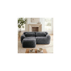 Memory Foam Compressed Modular Boneless Sectional Sofa,80" Floor Convertible L Shaped Cloud Corner Couch Deep Seat Floor Sofa with Movable Ottoman for Living Room Apartment