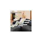 Memory Foam Compressed Modular Boneless Sectional Sofa,80" Floor Convertible L Shaped Cloud Corner Couch Deep Seat Floor Sofa with Movable Ottoman for Living Room Apartment