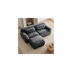 Memory Foam Compressed Modular Boneless Sectional Sofa,80" Floor Convertible L Shaped Cloud Corner Couch Deep Seat Floor Sofa with Movable Ottoman for Living Room Apartment