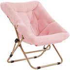 Tiita Comfy Folding Saucer Chair for Adults, Moon Chair, Pink